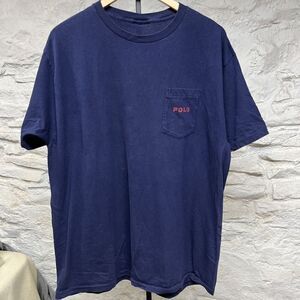 Vintage 90s Polo Ralph Lauren T-Shirt Sailing Boat Pocket Tee Single Stitch XL